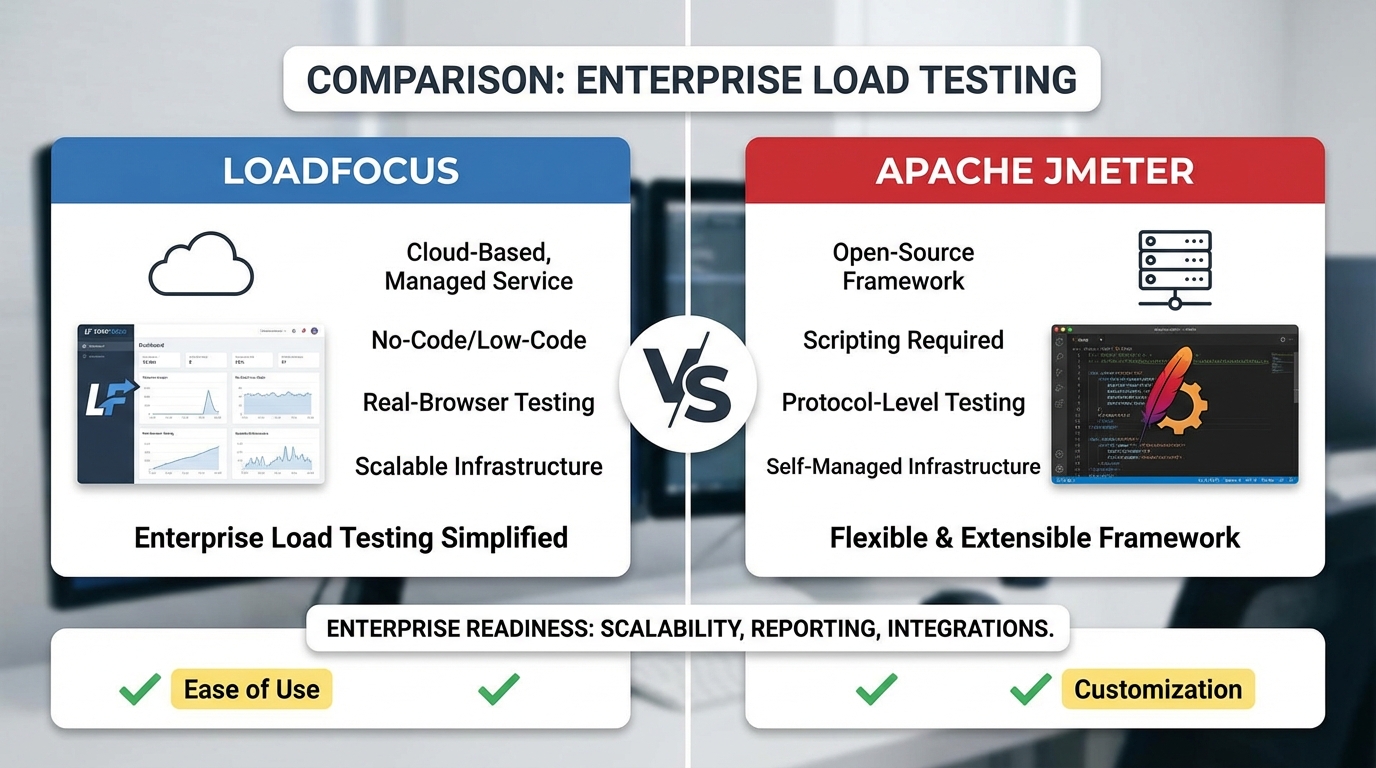 LoadFocus vs JMeter Comparison: Which Load Testing Tool Fits Enterprise Needs in 2026?