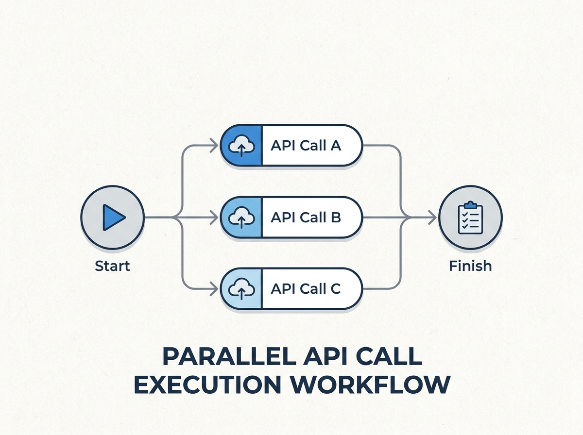 Workflow diagram showing parallel API call execution