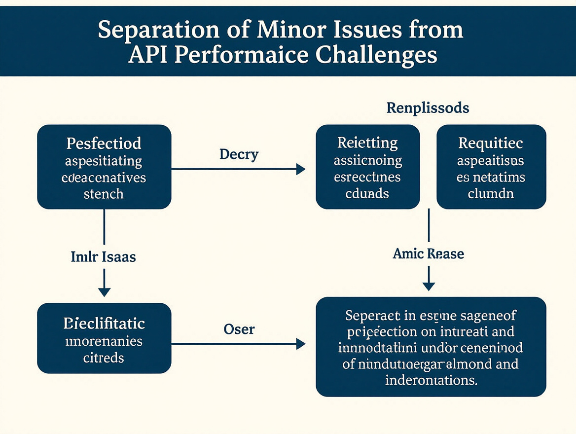 Diagram illustrating the separation of minor issues from core API performance challenges