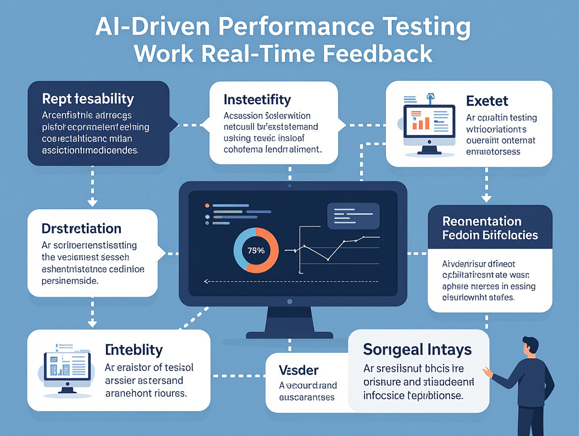 Illustration of AI-driven performance testing workflow with real-time feedback