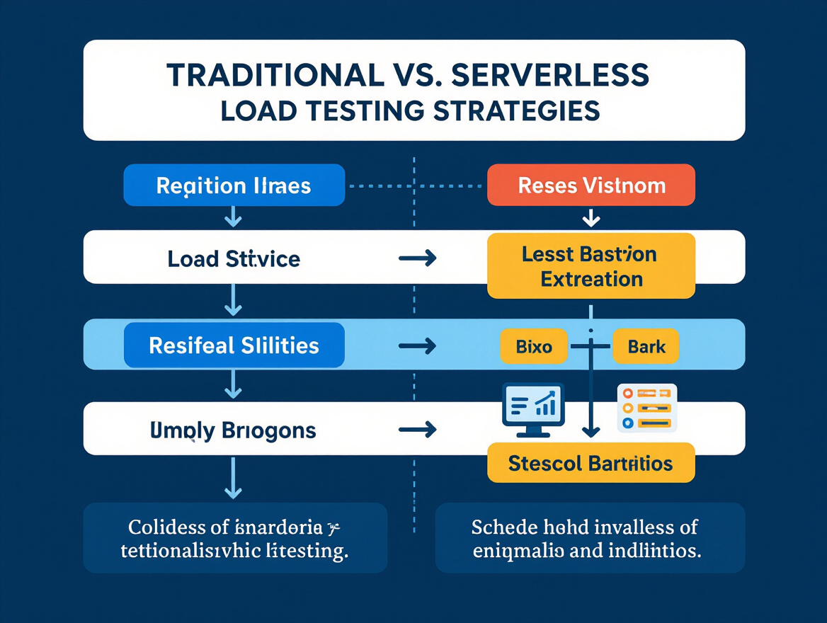 Comparison chart of traditional vs. serverless load testing strategies