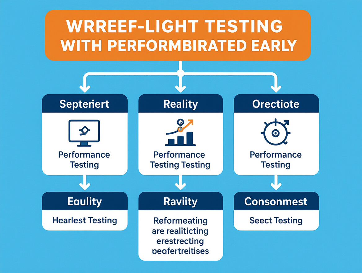 Workflow diagram showing shift-left testing approach with performance testing integrated early