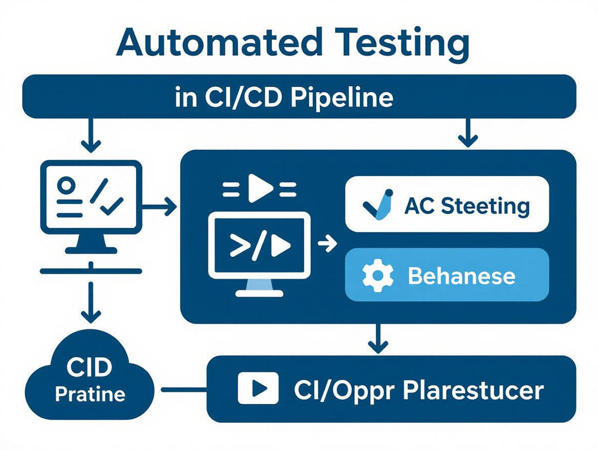 Diagram showing automated testing integration in CI/CD pipeline