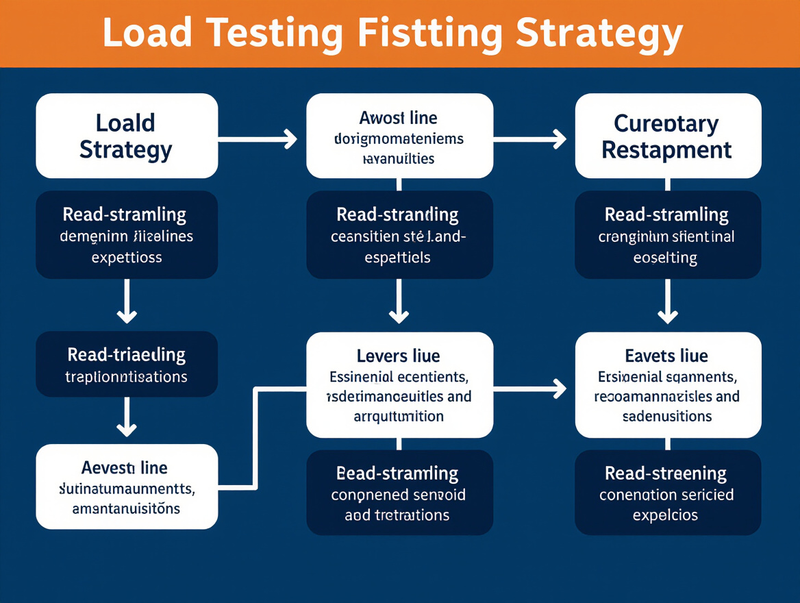 Workflow diagram showing steps in load testing strategy for media streaming