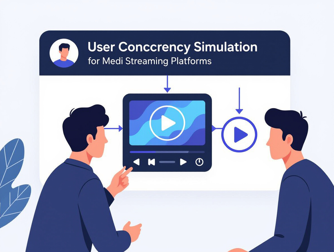 Diagram showing user concurrency simulation process for media streaming platforms