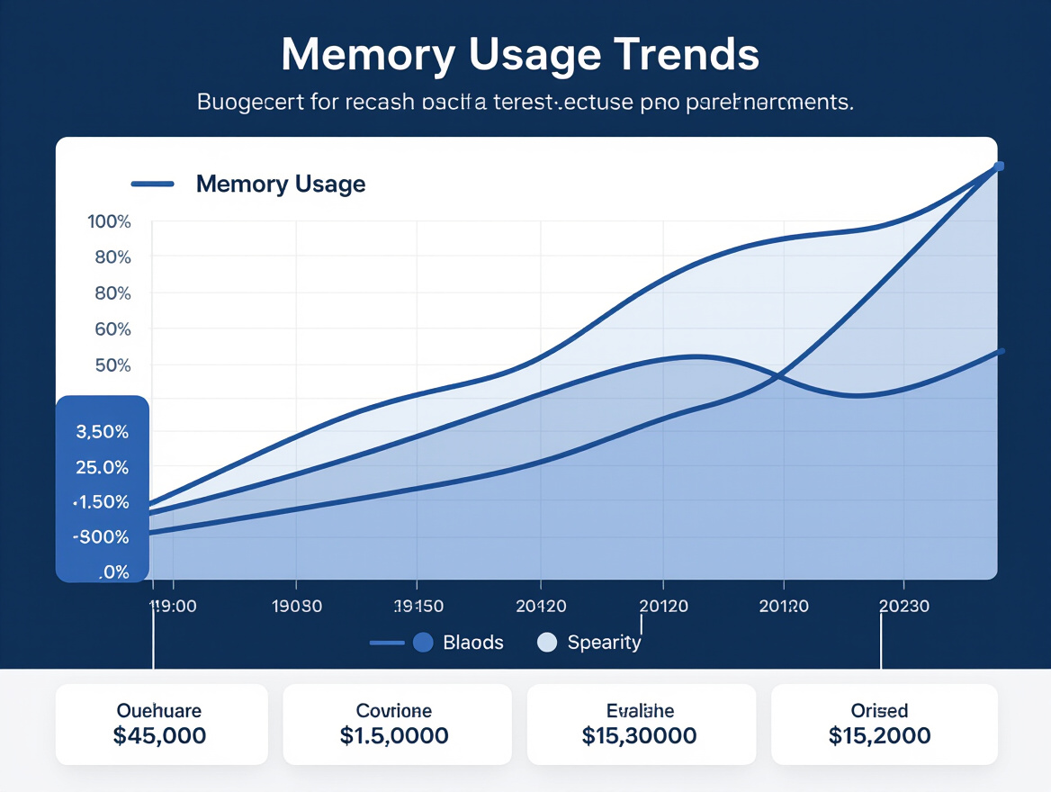 Graph showing memory usage trends over time during load tests