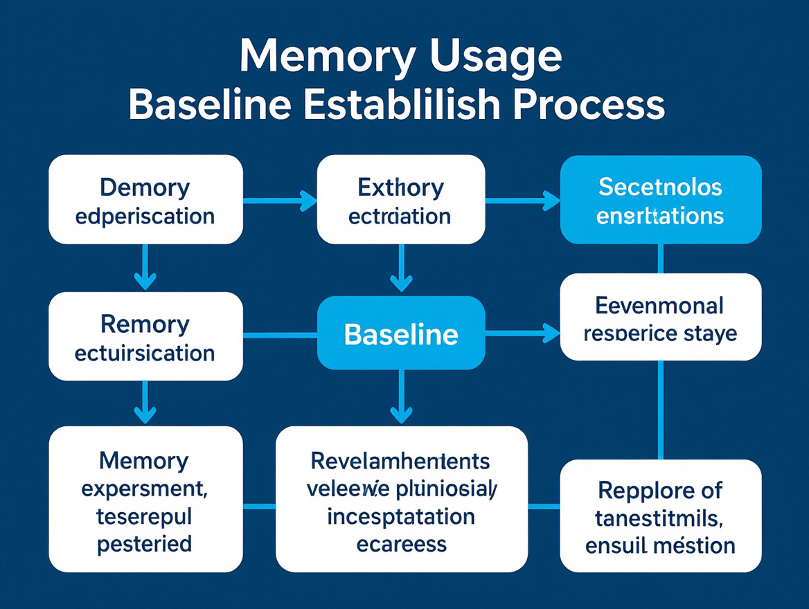 Diagram showing memory usage baseline establishment process