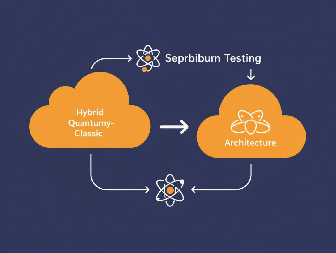 Diagram showing hybrid quantum-classical architecture for cloud testing
