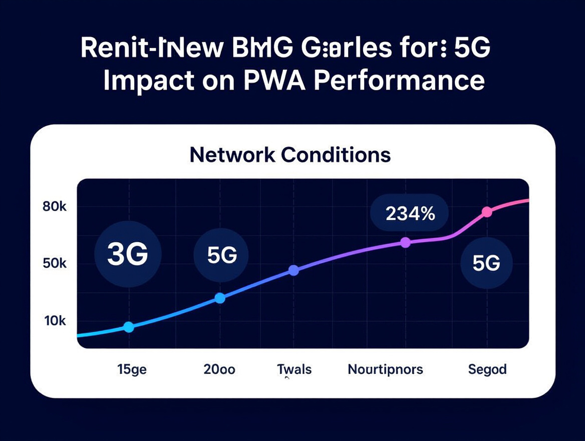 Graph showing network conditions from 3G to 5G and their impact on PWA performance