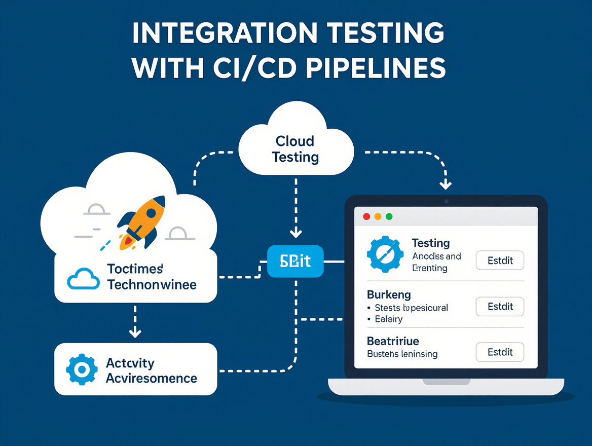 Workflow diagram showing integration of cloud testing with CI/CD pipelines