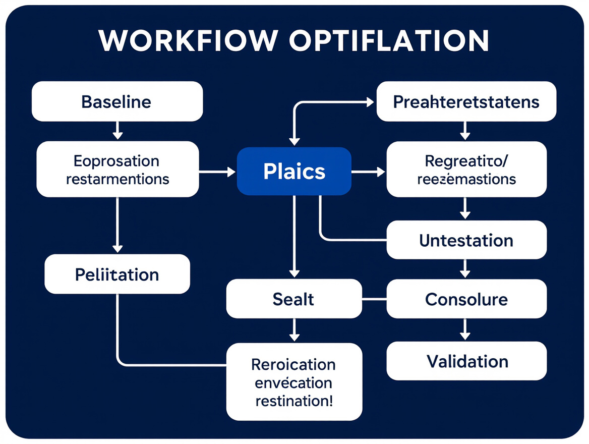 Workflow diagram showing API optimization process from baseline to validation
