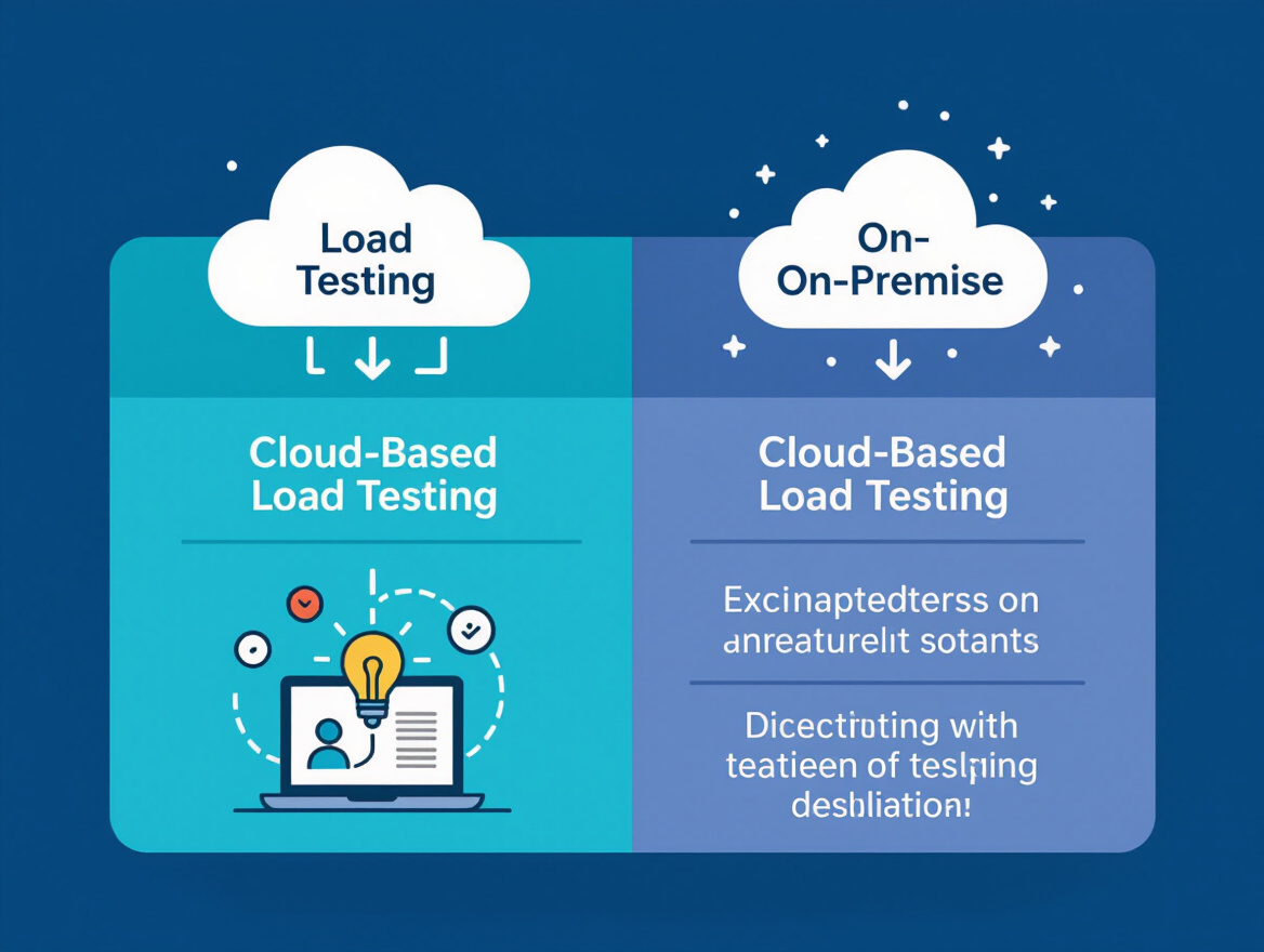 Comparison table showing cloud-based vs on-premise load testing benefits