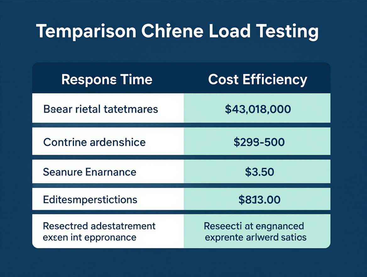 Comparison chart of before and after load testing metrics, highlighting improvements in response time and cost efficiency