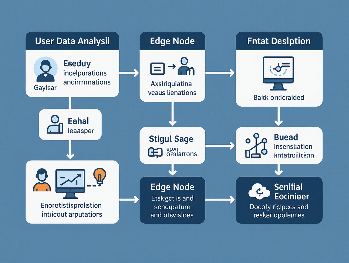 Workflow diagram showing steps from user data analysis to edge node deployment