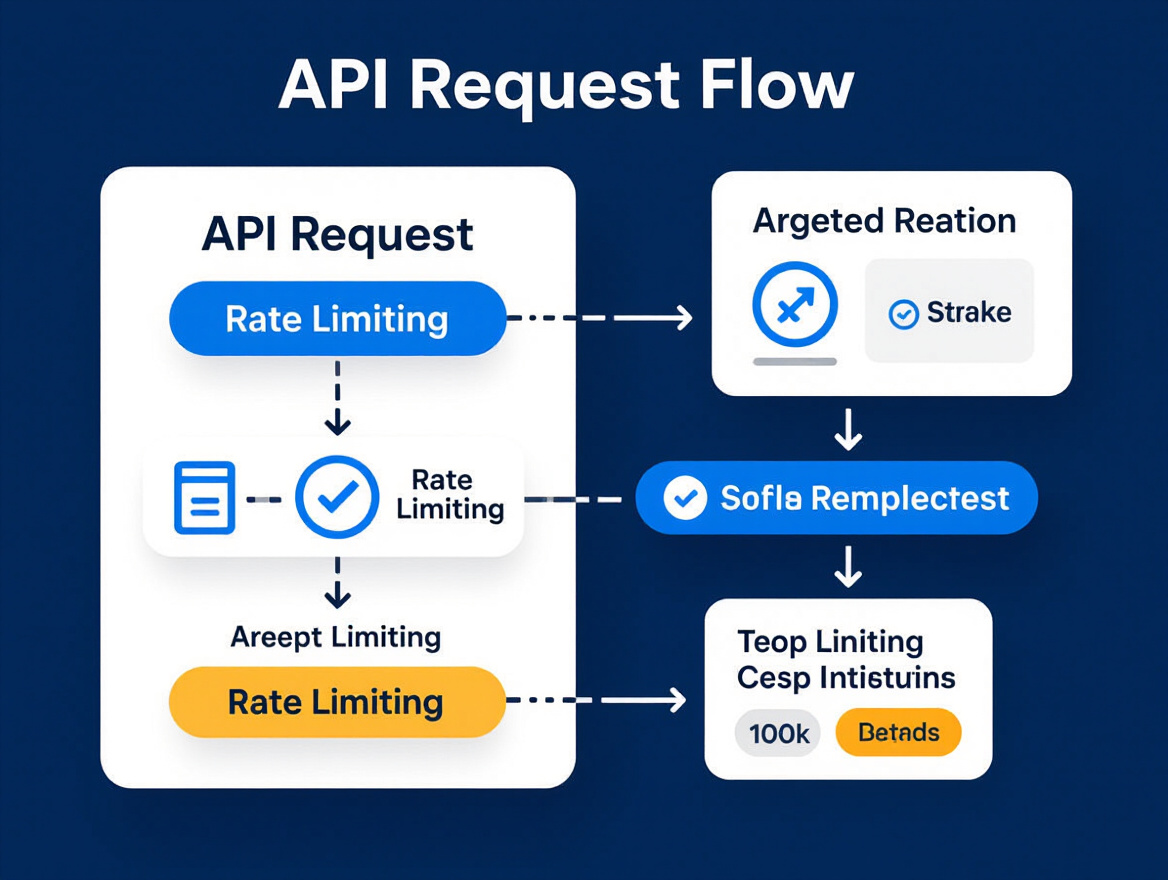 Diagram showing API request flow with rate limiting checkpoints