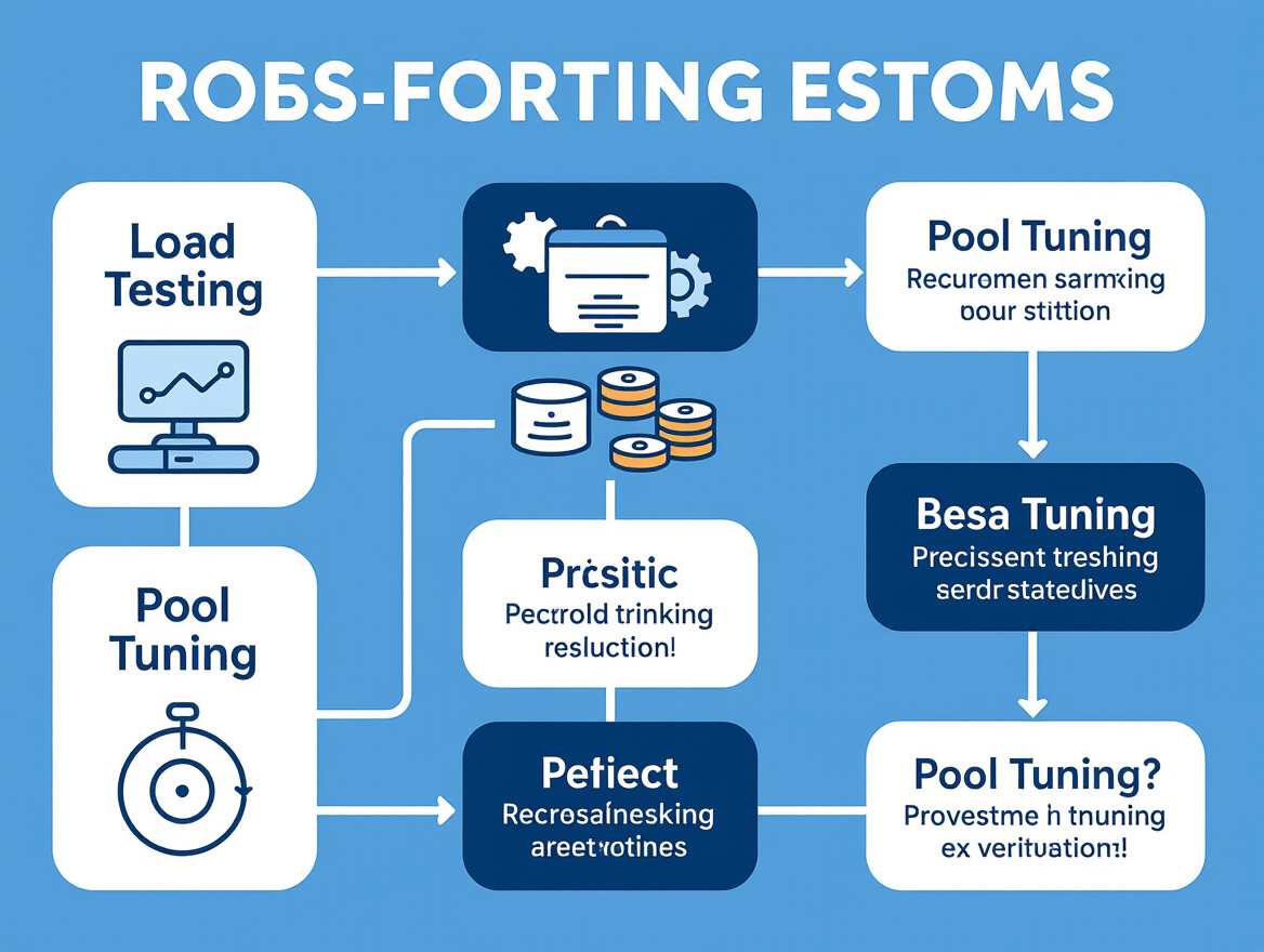 Workflow diagram showing steps from load testing to pool tuning