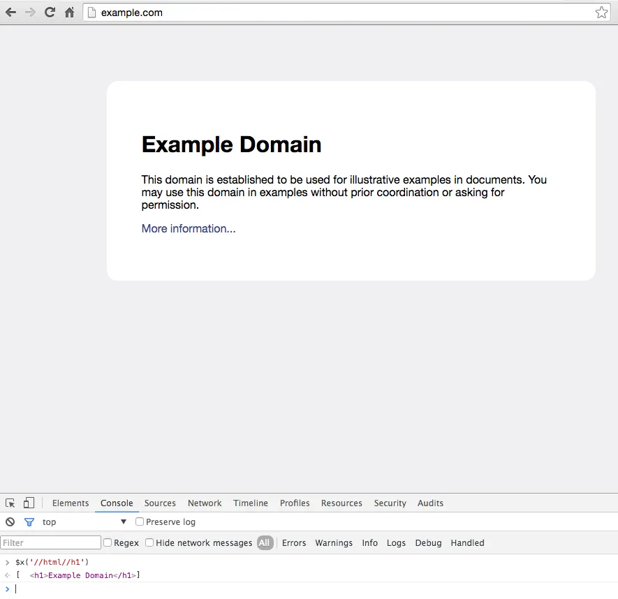 chrome-browser-console-xpath