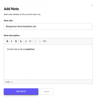How to Add Notes to your Load Test Results