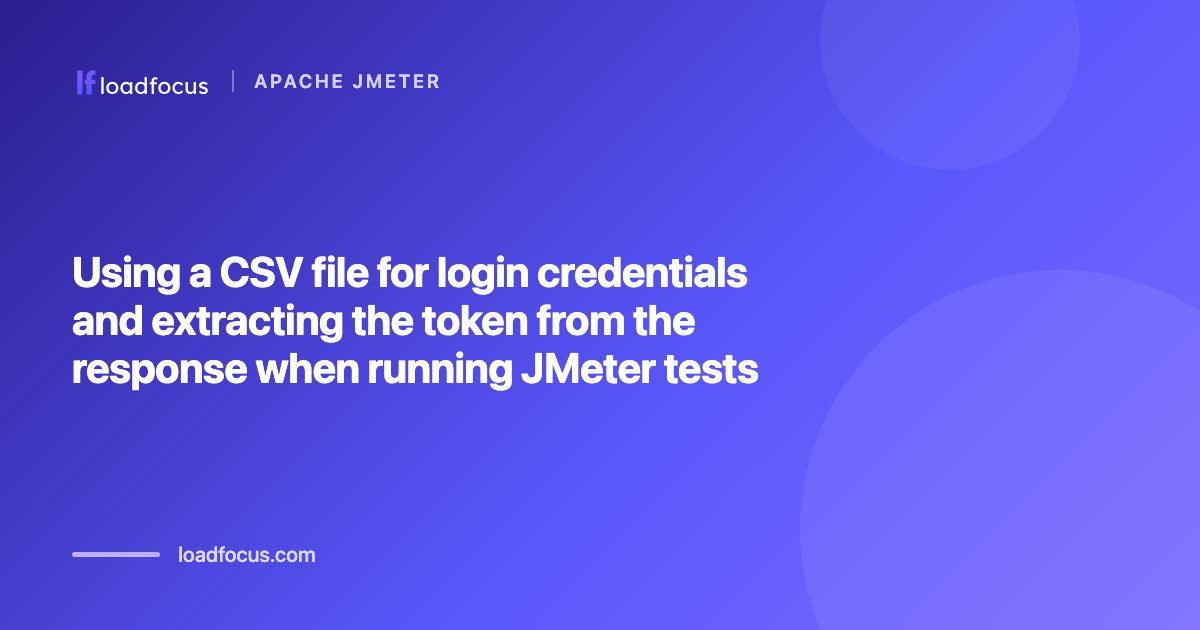Using a CSV file for login credentials and extracting the token from the response when running JMeter tests
